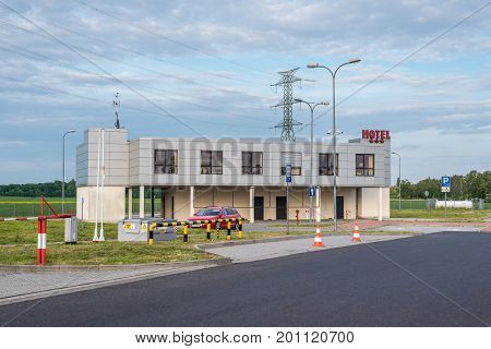 Olesnica Mala Poland - May 21 2016: Hotel MOP Olesnica Mala near Highway A4 at Olesnica Mala Poland.