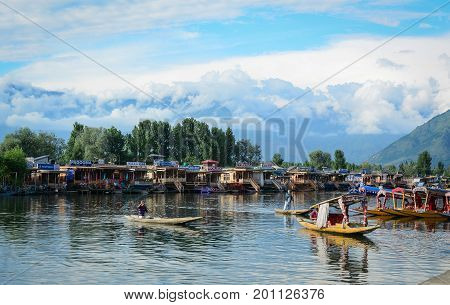 Landscape Of Dal Lake In Srinagar, India