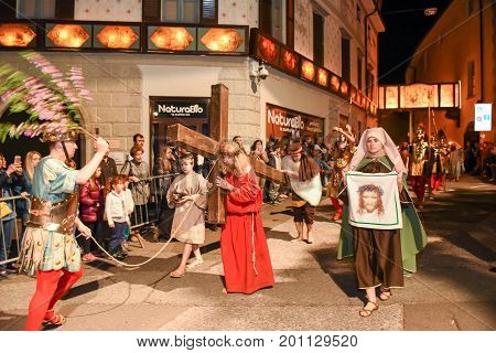 Annual Procession Of The Crucifixion Of Jesus Christ At Easter