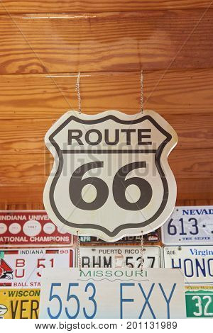License Plates as wall decorations at Sweet Scoops Ice Cream Shop in St. Charlotte florida
