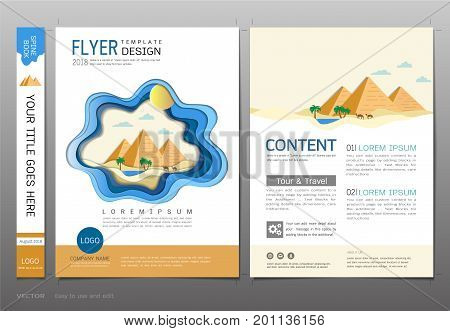 Covers book design template vector, Travel and tourism concept, Use for brochure, annual report, flyer - leafle, magazine, poster, corporate presentation, portfolio, banner, website (A4 size layout)