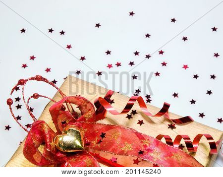 Background with luxury wrapping present in red color