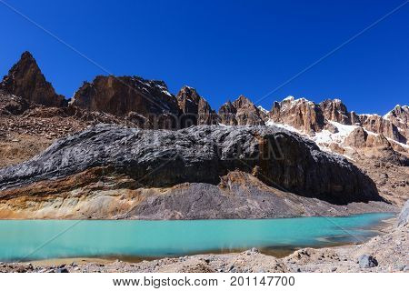 Beautiful mountains landscapes in Cordillera Huayhuash, Peru, South America