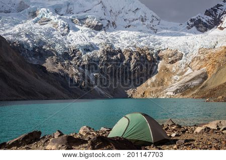 Beautiful mountains landscapes in Cordillera Huayhuash, Peru, South America