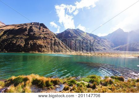 Beautiful mountains landscapes in Cordillera Huayhuash, Peru, South America