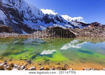 Beautiful mountains landscapes in Cordillera Huayhuash, Peru, South America