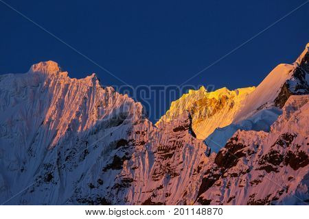 Beautiful mountains landscapes in Cordillera Huayhuash, Peru, South America