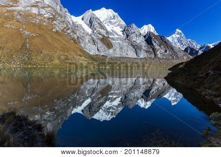 Beautiful mountains landscapes in Cordillera Huayhuash, Peru, South America