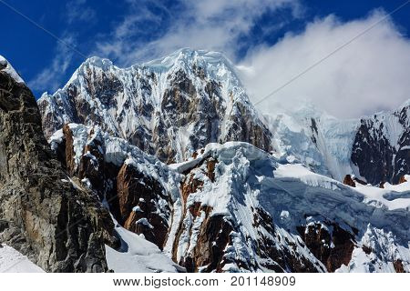 Beautiful mountains landscapes in Cordillera Huayhuash, Peru, South America