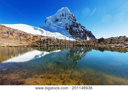 Beautiful mountains landscapes in Cordillera Huayhuash, Peru, South America