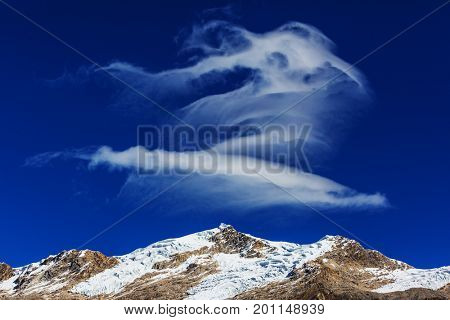 Beautiful mountains landscapes in Cordillera Huayhuash, Peru, South America