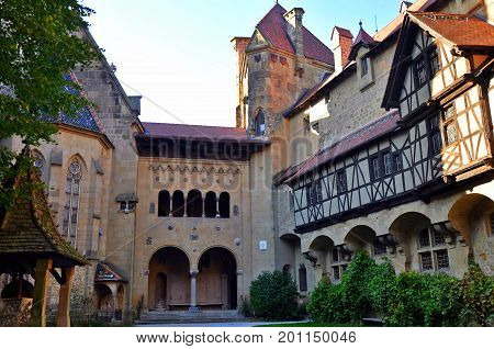 Leobendorf Austria - September 20 2016: Kreuzenstein castle - imitating medieval Gothic style burg in lower Austria