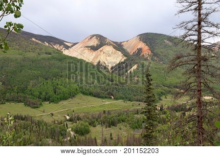 Red mountains in Pagosa Springs in Colorado