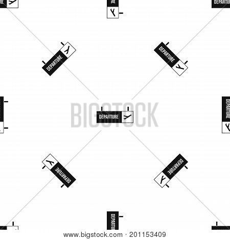 Airport departure sign pattern repeat seamless in black color for any design. Vector geometric illustration