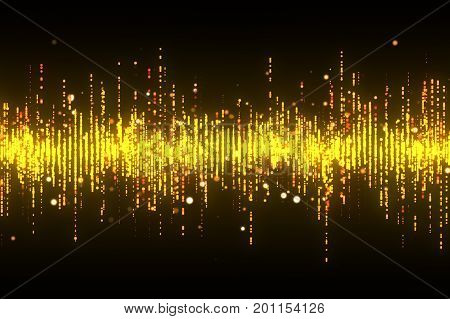 Golden High Tech Waveform Equalizer 3D Illustration