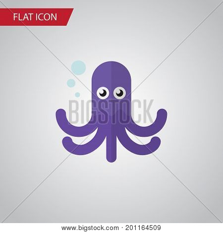 Tentacle Vector Element Can Be Used For Octopus, Tentacle, Squid Design Concept.  Isolated Octopus Flat Icon.