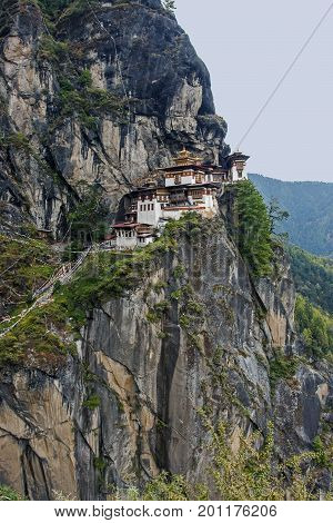 Paro Taktsang is the popular name of Taktsang Palphug Monastery also known as Tiger's Nest, an Himalayan Buddhist sacred site and temple complex, located in the cliffside of Paro valley, in Bhutan.
