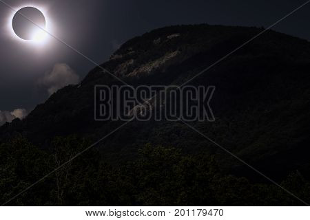 The great american eclipse seem from Yonah Mountain