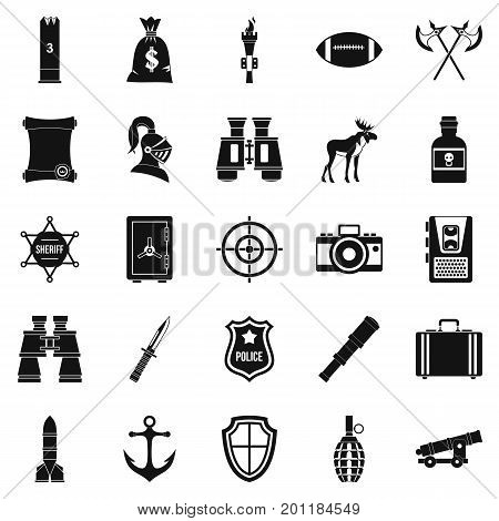 Guns icons set. Simple set of 25 guns vector icons for web isolated on white background