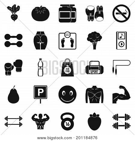 Toned body icons set. Simple set of 25 toned body vector icons for web isolated on white background