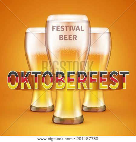 OKTOBERFEST BEER FESTIVAL Vector background illustration banner