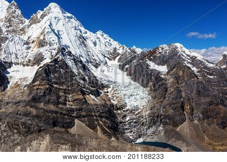 Beautiful mountains landscapes in Cordillera Huayhuash, Peru, South America
