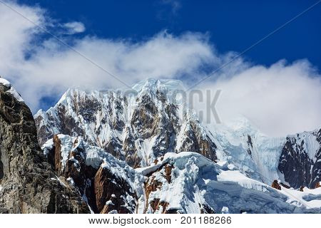 Beautiful mountains landscapes in Cordillera Huayhuash, Peru, South America