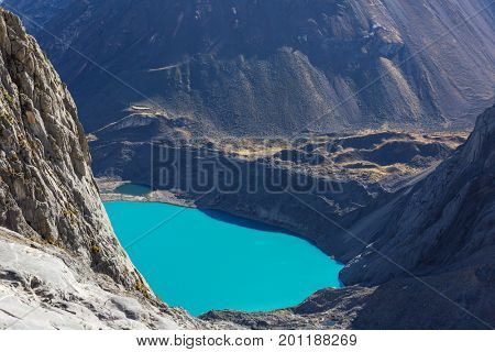 Beautiful mountains landscapes in Cordillera Huayhuash, Peru, South America