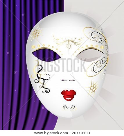Máscara de carnaval blanco