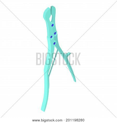 Blue pliers medical icon. Isometric illustration of blue pliers medical vector icon for web