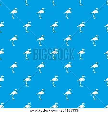 Flamingo pattern repeat seamless in blue color for any design. Vector geometric illustration