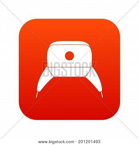 Earflap hat icon digital red for any design isolated on white vector illustration