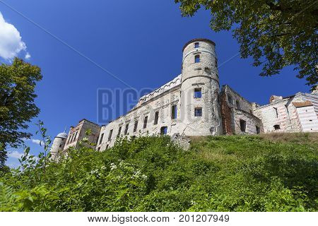 Ruins of 14th century Kazimierz Dolny Castle defensive fortification Poland.The building consists of a lower castle and a tower is a great tourist attraction