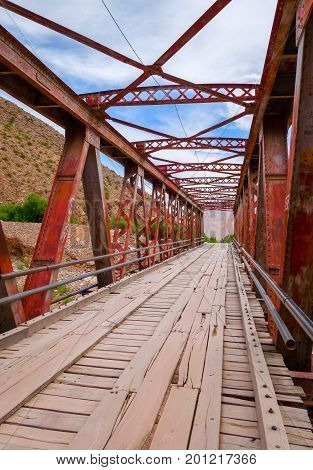 Old wood bridge in Tilcara Pukara Argentina