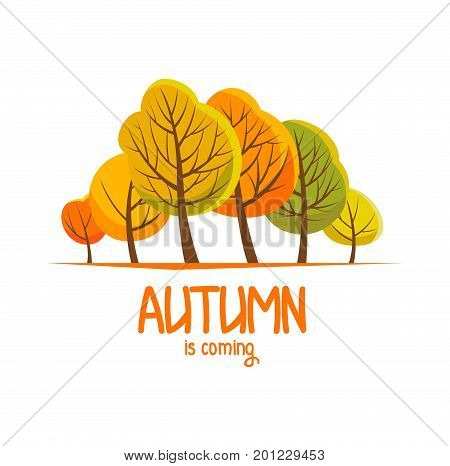 Autumn brochure for your design. Flat illustration. Autumn landscape. Vector illustration.