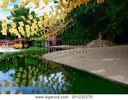 Buddha Statue At Pagoda In Chiang Mai, Thailand