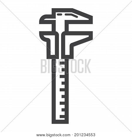 Vernier caliper line icon, build and repair, sliding scale sign vector graphics, a linear pattern on a white background, eps 10.