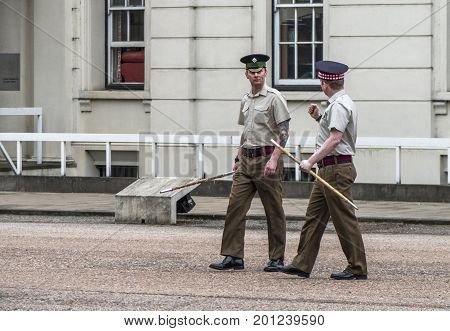 London, the UK - May 2016: Your majesty guards at Whitehall