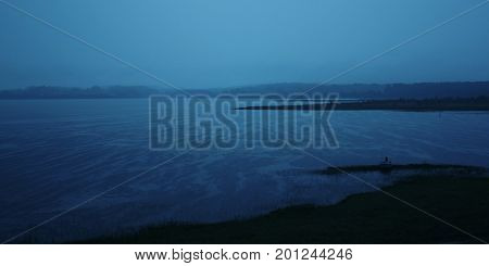 Evening Rain On The Kenozero Lake. Summer Night.
