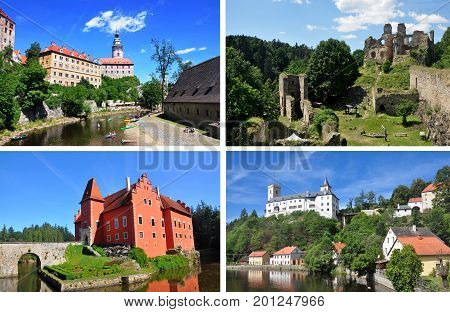The best of south bohemia - photo of Cesky Krumlov castle Divci kamen ruins Cervena Lhota castle Rozmberk nad Vltavou