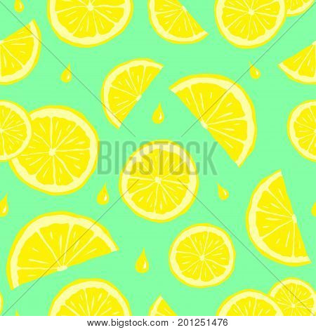 Cute seamless pattern with lemons. Colorful vector illustration. Bright citrus. Vector texture for your design wrapping paper fabric wallpaper.