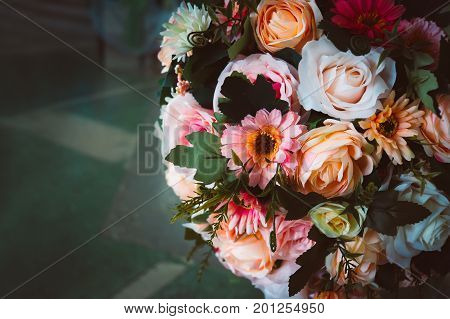 Bouquet Of Flowers Roses Gerbera Flowers Carnations