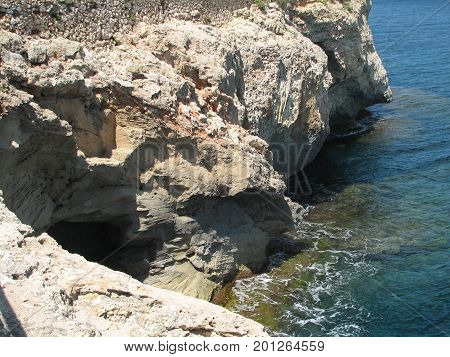 Cliffs on the coast of the Malorca Island southeast