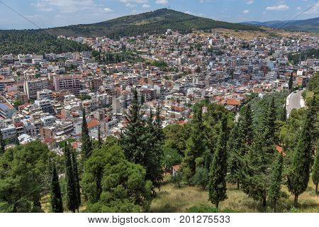 Panoramic view of Lamia City, Central Greece