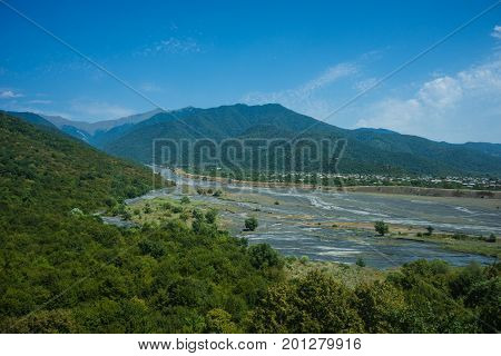 Caucasus Mountain Range Close To Kvareli