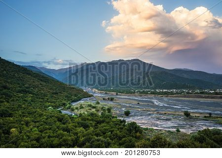 Caucasus Mountain Range Close To Kvareli