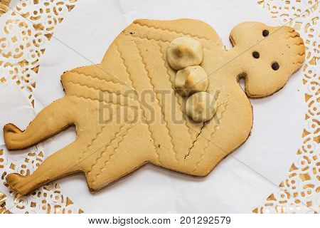 Typical biscuit of Frascati (Lazio) with three breast (two for milk and one for wine)
