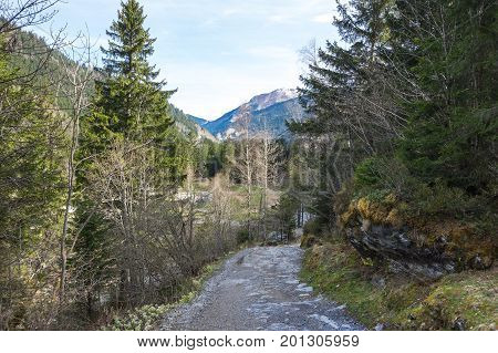 Panoramic view of Alps the highest and most extensive mountain range system that lies entirely in Europe