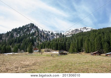 Panoramic view of Alps the highest and most extensive mountain range system that lies entirely in Europe