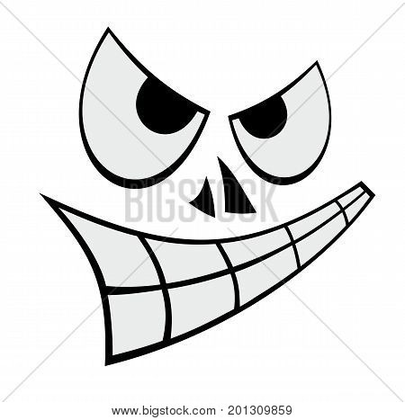 Cartoon vector illustration of humorous sly face